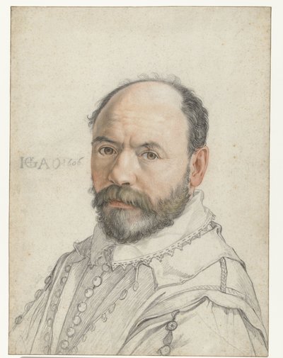 Portrait of Pierre Francheville (Francavilla) by Hendrik Goltzius